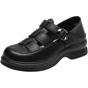 日泰罗马凉鞋女2026新款夏季女鞋外穿猪笼鞋包头厚底增高休闲凉鞋