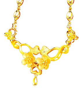 订婚假五金花项链五金首饰套装