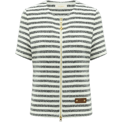 COCOBELLA简约条纹裸领外套