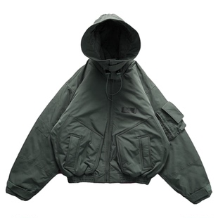 NOFAITH连帽可拆卸飞行夹克外套男加厚Bomber短款版3M新雪丽棉衣