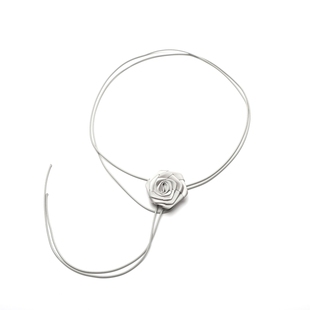 立体黑色大花朵项链绑带女荒原计划玫瑰花choker配饰项圈白色颈花