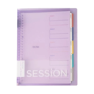 日本maruman满乐文活页本session系列限定新色彩虹渐变色可拆卸b5活页本高颜值大容量软皮笔记本透明本子外壳