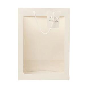 透明开窗手提袋长方形 正方形鲜花花束生日礼物包装橱窗袋礼品袋