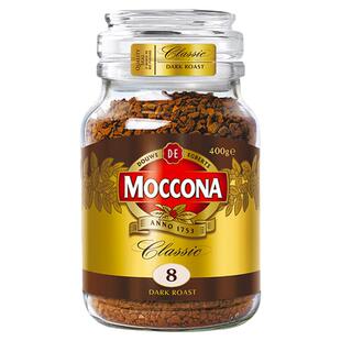 摩可纳moccona咖啡无糖0脂速溶美式冻干纯黑咖啡粉次8号10号400g