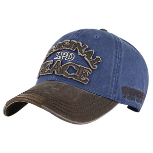 美式水洗帽子男女通用春夏新款百搭棒球帽圆顶加宽帽檐显瘦鸭舌帽