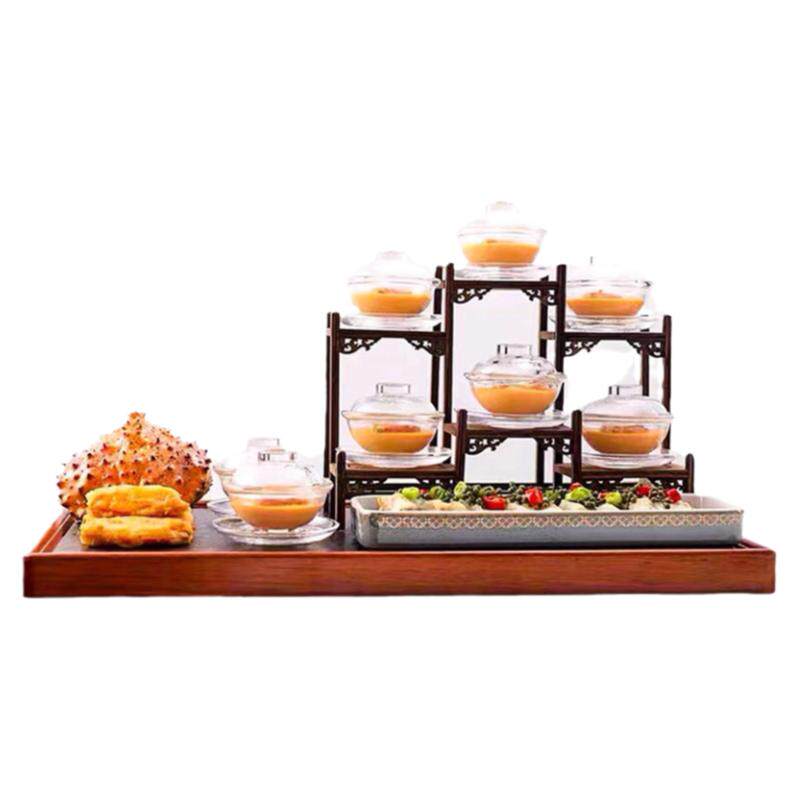 时尚特色长方青石板龙虾帝王蟹牛羊排盘子饭店招牌菜创意海鲜餐具