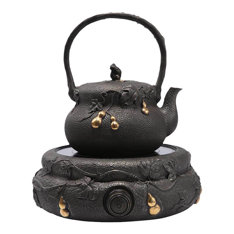 铸铁鎏金电陶炉茶炉铁壶煮茶器