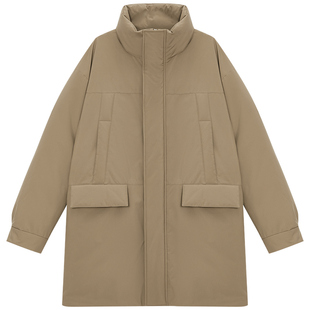 全定制冬季三防羽绒服男士中长款加厚潮牌派克面包服鸭绒保暖外套