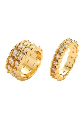 张艺兴同款戒指蛇纹戒指女金色