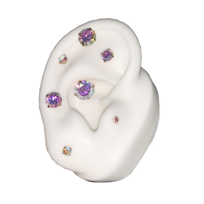 钛钢日韩钻男女高级感彩色耳骨钉