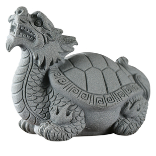青砂石龙龟玄武茶宠摆件鱼缸造景微景观瑞兽沉水茶桌装饰假山盆景