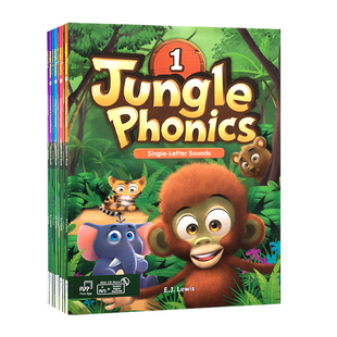 原版自然拼读Jungle phonics 1 2 3 4级  丛林自然拼读教材Phonics 幼儿英语启蒙零基础入门26个字母发音拼读学习
