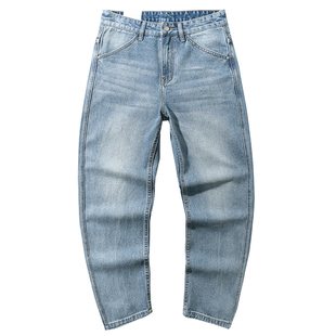 浅蓝色牛仔裤男2025年春秋新款直筒宽松水洗垂感阔腿休闲长裤潮牌