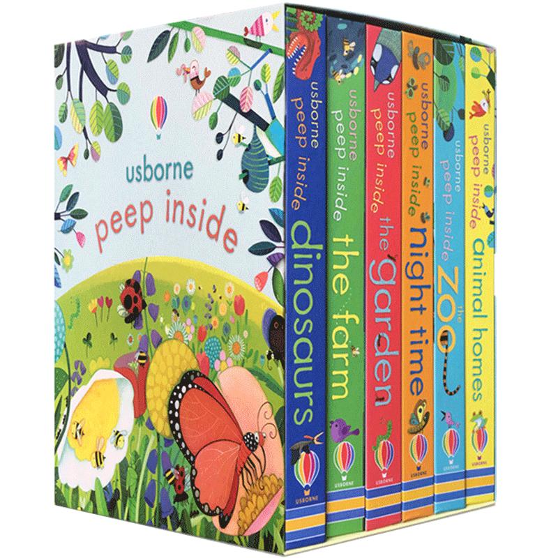 英文原版尤斯伯恩Usborne Peep Inside偷偷看里面揭秘系列恐龙动物园花园农场夜晚启蒙认知立体机关翻翻纸板洞洞书科普绘本