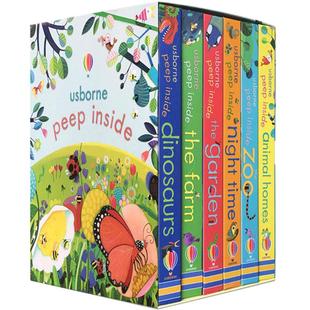 英文原版尤斯伯恩Usborne Peep Inside偷偷看里面揭秘系列恐龙动物园花园农场夜晚启蒙认知立体机关翻翻纸板洞洞书科普绘本