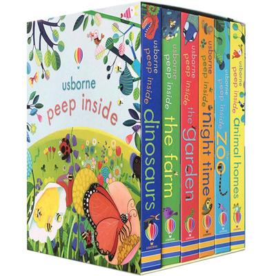 英文原版尤斯伯恩Usborne Peep Inside偷偷看里面揭秘系列恐龙动物园花园农场夜晚启蒙认知立体机关翻翻纸板洞洞书科普绘本