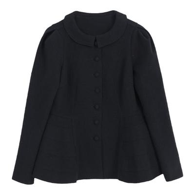 绵羊毛复古裙摆式收腰大衣