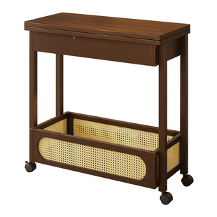 客厅沙发旁小推车简易茶几带轮移动小型边几小户型飘窗零食收纳架