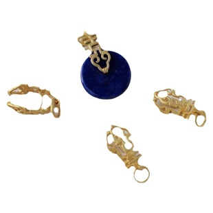 18K包金镀金保色哑金双面喜字卡扣平安扣夹扣头自制项链挂饰材料