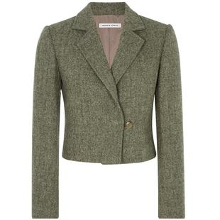 INSPIRE&STORIES 短款西服纽扣小众设计感休闲女士小西装外套