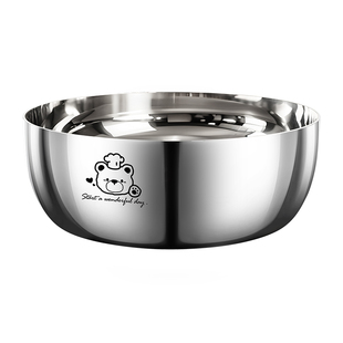 和面盆带盖304食品级厨房烘焙专用三层钢揉面粉碗不锈钢发面盆