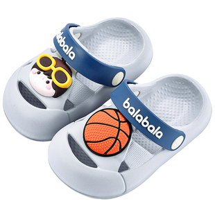 巴拉巴拉儿童拖鞋男童夏季宝宝洞洞鞋室内包头软底沙滩鞋女童凉鞋