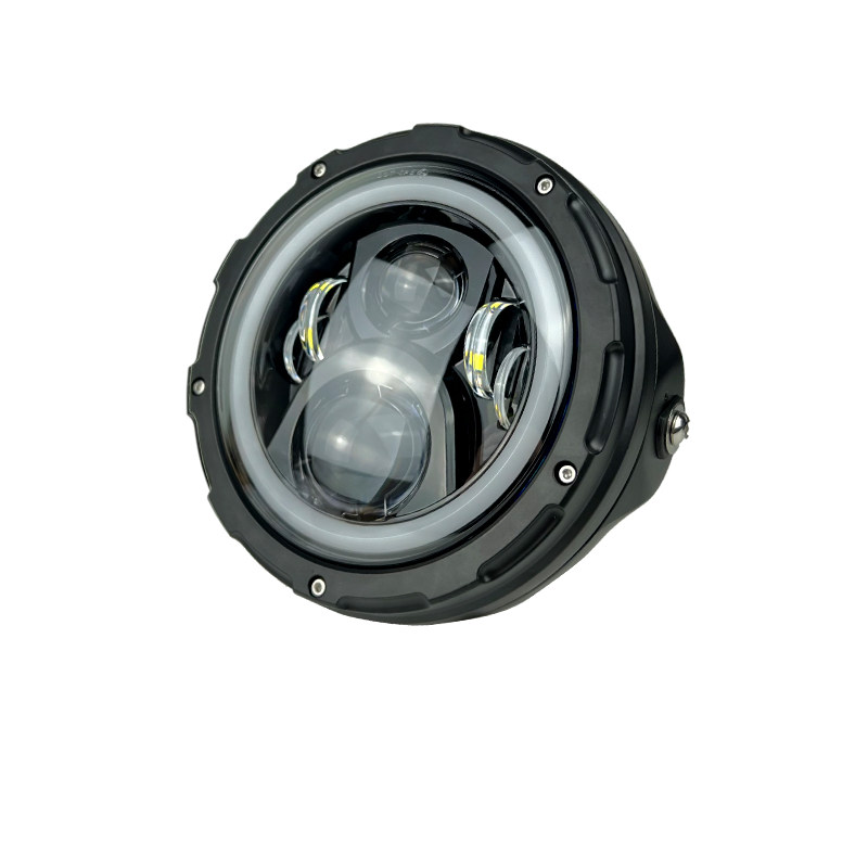 适用钱江QJ闪300/250V350/500S/600大灯总成改装复古圆灯透镜大灯