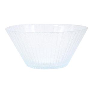 安维娜竖纹家用水果玻璃色拉碗碗大容量无铅透明玻璃碗