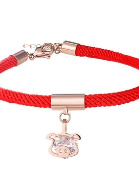 韩版情侣饰品学生森系本命年红绳