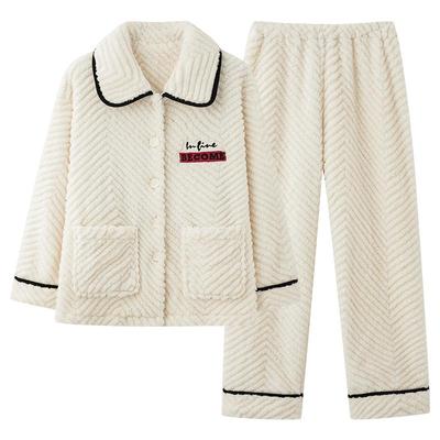 情侣睡衣冬季女款法兰绒男士