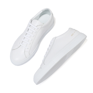 头层牛皮common小白鞋男真皮欧洲站潮流百搭白色西装男鞋板鞋休闲