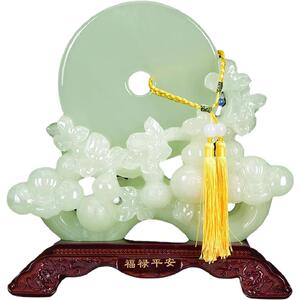 沃美达玉石平安扣摆件家居装饰品