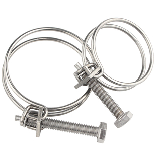 304/201不锈钢双钢丝喉箍管夹燃气管固定器水管钢结构橡胶管卡箍
