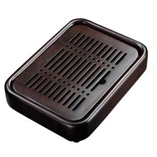 简约黑檀小茶盘家用蓄水实木盘茶托盘沥水小茶台功夫茶具茶海中式