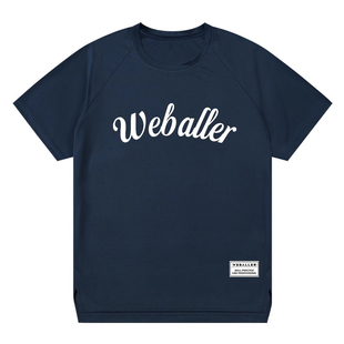 WEBALLER字母圆领美式运动短袖男户外训练宽松休闲跑步T恤潮上衣