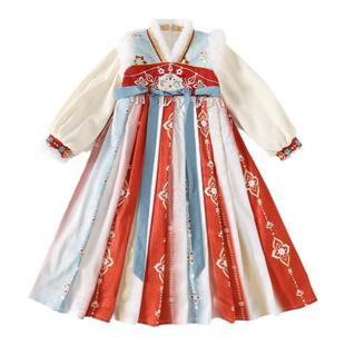 汉服女童秋冬2025新款儿童中国风超仙古风加绒连衣裙女孩冬季襦裙