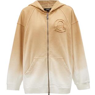 ONLY冬季休闲潮流渐变宽松开衫连帽卫衣女|12439R006