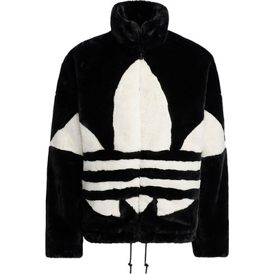Adidas/阿迪达斯正品三叶草男女立领运动保暖毛绒外套 HC0323
