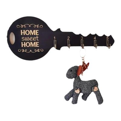 北欧可爱木质入户收纳钥匙挂架