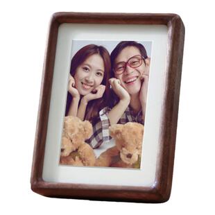 实木相框洗照片装裱定制做成结婚照打印婚纱宝宝全家福黑胡桃摆台