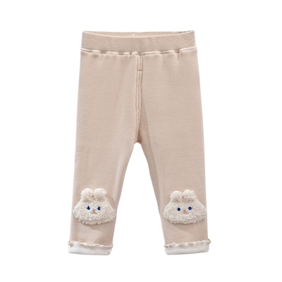 小希优品女童加绒打底裤秋冬季新款儿童一体绒加厚裤子宝宝保暖裤