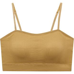 三福凉感背心新款运动风文胸女固定杯抹胸美背细肩带裹胸吊带内衣