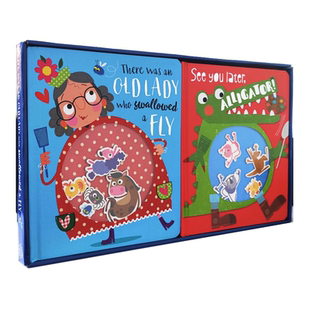 【自营】英文原版 摇摇纸板玩具送人礼品书 There was an Old Lady/See You Later, Alligator 有个老奶奶吃了一只苍蝇 待会见鳄鱼