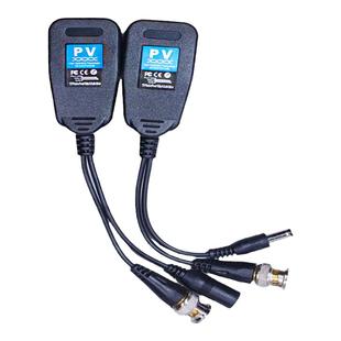 监控电源视频二合一传输器同轴高清双绞线抗干扰器网线转BNC接头