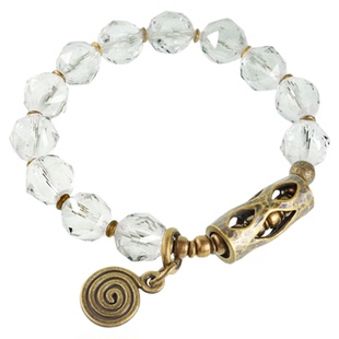 原创个性小众设计白水晶手链 复古潮流百搭单圈手串手饰品男女款