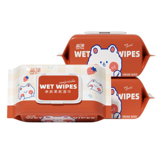 RO纯水湿巾纸手口可用清洁湿纸巾家庭用实惠装擦脸巾大包80抽
