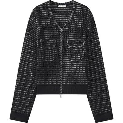 播商场同款拉链小香风针织开衫女24秋法式毛衣外套BDR3UD3086