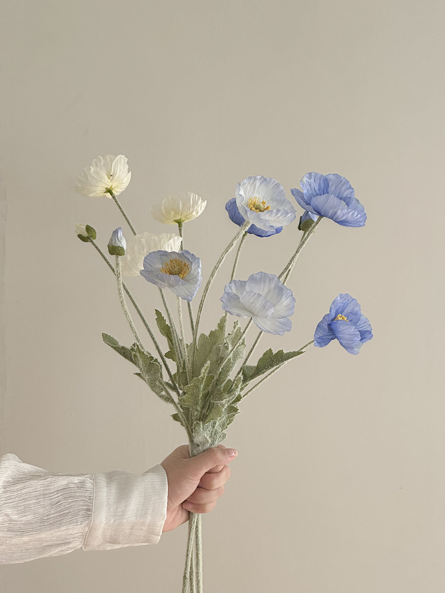 thumbnail for Poppy Simulation Flower Realistic Living Room Flower Arrangement Ornament Photo Props High-end Floral Art Fake Flower Ornament