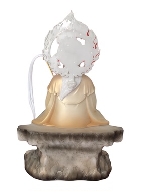 合成汉白玉坐山鸿钧老祖三清之师