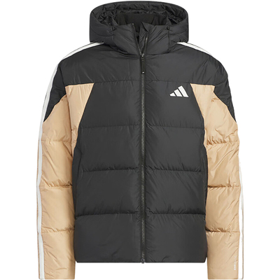 Adidas/阿迪达斯正品2025冬季款男士连帽拼接羽绒服KC2495